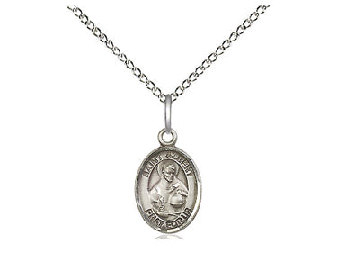 Sterling Silver St. Albert the Great Patron Saint Medal Necklace 1/2 x 1/4 inch with 18 inch chain by Bliss