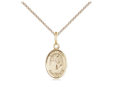 Gold Filled St. Ann Patron Saint Medal Necklace 1/2 x 1/4 inch with 18 inch chain by Bliss