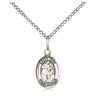 Sterling Silver St. Ann Patron Saint Medal Necklace, Small 1/2 x 1/4 inch, 18 inch Chain, Handcrafted by Bliss