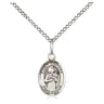 Sterling Silver St. Agatha Patron Saint Medal Necklace, Small 1/2 x 1/4 inch, 18 inch Chain, Handcrafted by Bliss