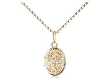 Small 14kt gold filled St. Anthony of Padua patron saint medal necklace with 18 inch chain