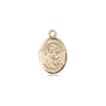 Small 14kt solid gold St. Anthony of Padua medal pendant, 1/2 inch by 1/4 inch, handmade in USA by Bliss
