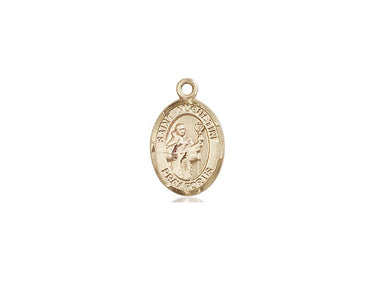 Small 14kt Solid Gold St. Augustine Patron Saint Medal Pendant 1/2 x 1/4 Handcrafted by Bliss USA