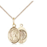 14kt Gold Filled St. Benedict patron saint medal necklace with 18 inch chain, small 1/2 inch pendant, handcrafted by Bliss