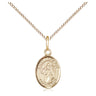 14kt Gold Filled St. Boniface patron saint medal necklace with 18 inch chain, small 1/2 inch pendant, handcrafted by Bliss