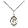 Sterling Silver Small St. Boniface Patron Saint Medal Necklace 1/2 x 1/4 inch with 18 inch Chain by Bliss