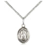 Sterling Silver Small St. Blaise Patron Saint Medal Necklace 1/2 x 1/4 inch with 18 inch Chain by Bliss