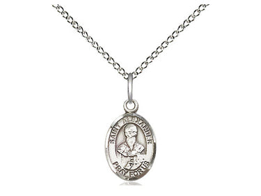 Sterling Silver St. Alexander Sauli Patron Saint Medal Necklace 1/2 x 1/4 inch with 18 inch Chain by Bliss