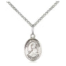 Small sterling silver St. Benjamin patron saint medal necklace with 18 inch curb chain by Bliss Manufacturing USA
