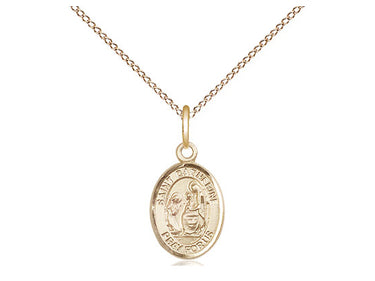 14kt Gold Filled St. Catherine of Siena Patron Saint Medal Necklace 1/2 x 1/4 inch on 18 inch chain by Bliss