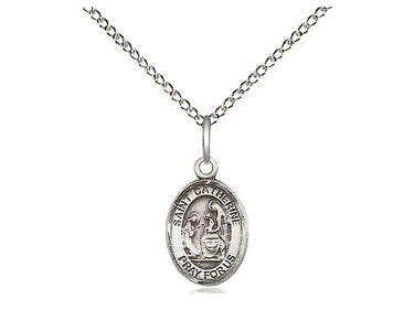 Sterling Silver St Catherine of Siena Patron Saint Medal Necklace 1/2 inch by Bliss Manufacturing