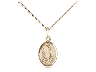 14kt Gold Filled St. Cecilia Patron Saint Medal Necklace 1/2 x 1/4 inch on 18 inch chain by Bliss Manufacturing