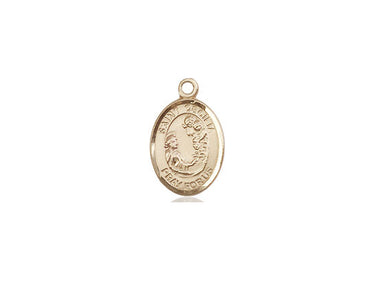 Small 14kt solid gold St. Cecilia patron saint medal pendant 1/2 inch by Bliss Manufacturing