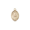 14kt solid gold St. Bernadette patron saint medal pendant, 1/2 x 1/4 inches, handcrafted in USA by Bliss Manufacturing