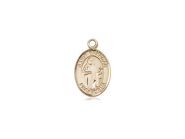 14kt solid gold St. Brendan the Navigator patron saint medal pendant 1/2 x 1/4 inch by Bliss Manufacturing