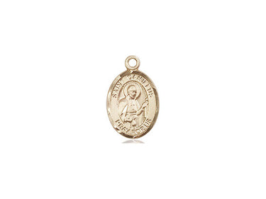 14kt Solid Gold St. Camillus of Lellis Patron Saint Medal Pendant Small 1/2 inch by Bliss Manufacturing USA