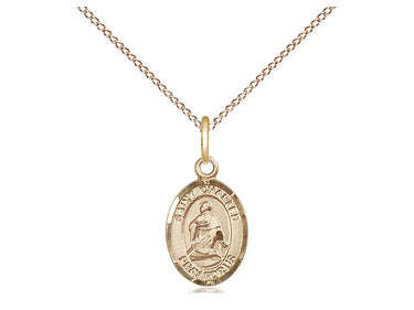 14kt Gold Filled St. Charles Borromeo Small Patron Saint Medal Necklace 1/2 x 1/4 with 18 inch Chain by Bliss