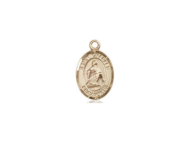 14kt Solid Gold Small St. Charles Borromeo Patron Saint Medal Pendant 1/2 x 1/4 inch Handcrafted by Bliss