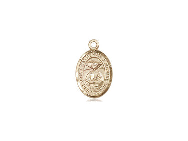 14kt Solid Gold St. Catherine Laboure Small Patron Saint Medal Pendant 1/2 x 1/4 Handcrafted by Bliss