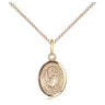 14kt Gold Filled St. Christopher Small Patron Saint Medal Necklace 1/2 x 1/4 inch 18 inch Chain Bliss USA