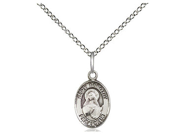 Sterling Silver St. Dorothy Patron Saint Medal Necklace 1/2 inch by 1/4 inch on 18 inch chain by Bliss