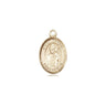 14kt solid gold small St. Dennis patron saint medal pendant, 1/2 x 1/4 inches, handcrafted by Bliss