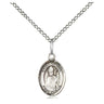 Sterling Silver St. Dennis Patron Saint Medal Necklace 1/2 x 1/4 inch with 18 inch chain by Bliss