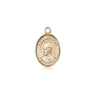 Small 14kt solid gold St. Edward the Confessor patron saint medal pendant, 1/2 x 1/4 inches, handcrafted by Bliss Manufacturing USA