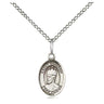 Small sterling silver St. Edward the Confessor patron saint medal necklace with 18 inch curb chain, handcrafted by Bliss Manufacturing USA