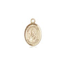 14kt Solid Gold St. David of Wales Small Patron Saint Medal Pendant 1/2 x 1/4 inch by Bliss