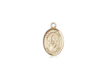 14kt Solid Gold St. David of Wales Small Patron Saint Medal Pendant 1/2 x 1/4 inch by Bliss