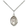Sterling Silver St. David of Wales patron saint medal necklace, small 1/2 inch pendant on 18 inch chain, handcrafted by Bliss Manufacturing