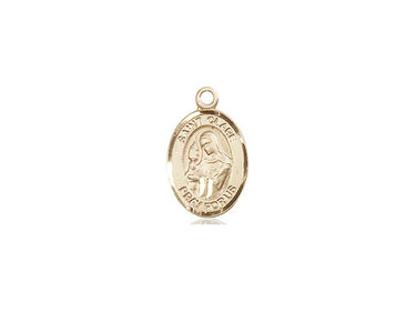 14kt Solid Gold Small St. Clare of Assisi Patron Saint Medal Pendant 1/2 x 1/4 by Bliss