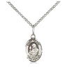 Sterling silver St. Clare of Assisi patron saint medal necklace 1/2 x 1/4 inches on 18 inch chain by Bliss