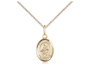 14kt Gold Filled St. Jane of Valois Patron Saint Medal Necklace 1/2 x 1/4 inch with 18 inch Chain by Bliss