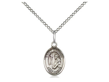 Sterling Silver St. Dominic de Guzman patron saint medal necklace 1/2 inch by 1/4 inch with 18 inch chain handcrafted by Bliss