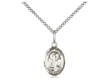 Small Sterling Silver St. Elmo Patron Saint Medal Necklace with 18 inch Chain by Bliss Manufacturing
