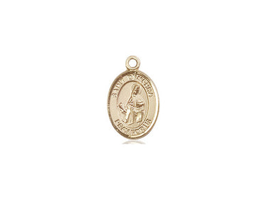 14kt Solid Gold St. Dymphna patron saint medal pendant 1/2 inch by 1/4 inch handcrafted by Bliss USA