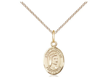 Small 14kt Gold Filled St. Elizabeth of Hungary Patron Saint Medal Necklace 1/2x1/4 18 Inch Chain Bliss