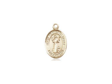14kt solid gold St. Francis of Assisi patron saint medal pendant 1/2 inch by 1/4 inch by Bliss