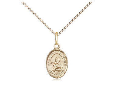 Small 14kt gold filled St. Francis Xavier patron saint medal necklace, 1/2 x 1/4 inch, 18 inch chain, Bliss