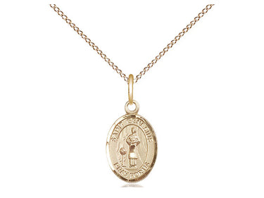 14kt Gold Filled St. Genesius of Rome patron saint medal necklace with 18 inch curb chain by Bliss Manufacturing