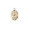 14kt solid gold St. Genesius of Rome small patron saint medal pendant, 1/2 x 1/4 inch, handcrafted by Bliss Manufacturing