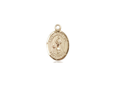 14kt solid gold St. Genesius of Rome small patron saint medal pendant, 1/2 x 1/4 inch, handcrafted by Bliss Manufacturing