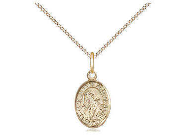 14kt Gold Filled St. Gabriel the Archangel Patron Saint Medal Necklace Small 1/2 inch by 1/4 inch on 18 inch Chain by Bliss