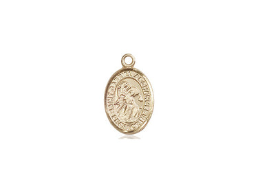 14kt Solid Gold St. Gabriel the Archangel Medal Pendant, 1/2 x 1/4 inch, Handcrafted in USA by Bliss Manufacturing