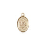 14kt solid gold St. George patron saint medal pendant, 1/2 x 1/4 inches, handcrafted by Bliss Manufacturing USA