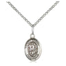 Small Sterling Silver St. George Patron Saint Medal Necklace 1/2 x 1/4 inch on 18 inch Chain by Bliss Manufacturing