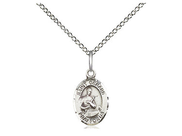 Small Sterling Silver St. Gerard Majella Patron Saint Medal Necklace 1/2 x 1/4 inch with 18 inch Chain by Bliss