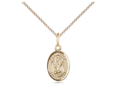 14kt Gold Filled St. Helen patron saint medal necklace 1/2 x 1/4 with 18 inch curb chain by Bliss Manufacturing